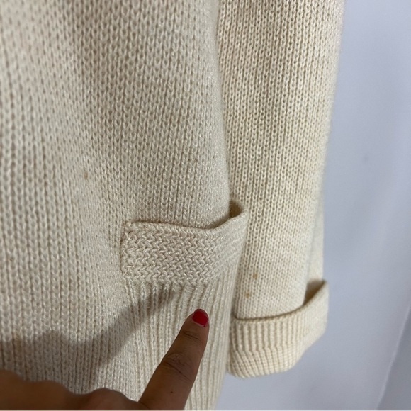 Vintage Lucano Beige Wool Mens Chunky Knit Cardigan Sweater XL Old Money Neutral - Picture 14 of 17